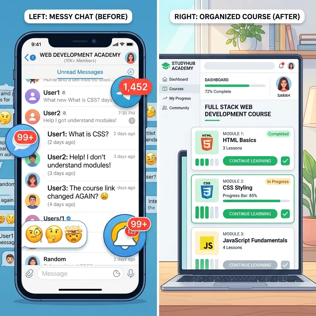 Закрытый Telegram-канал vs собственная платформа